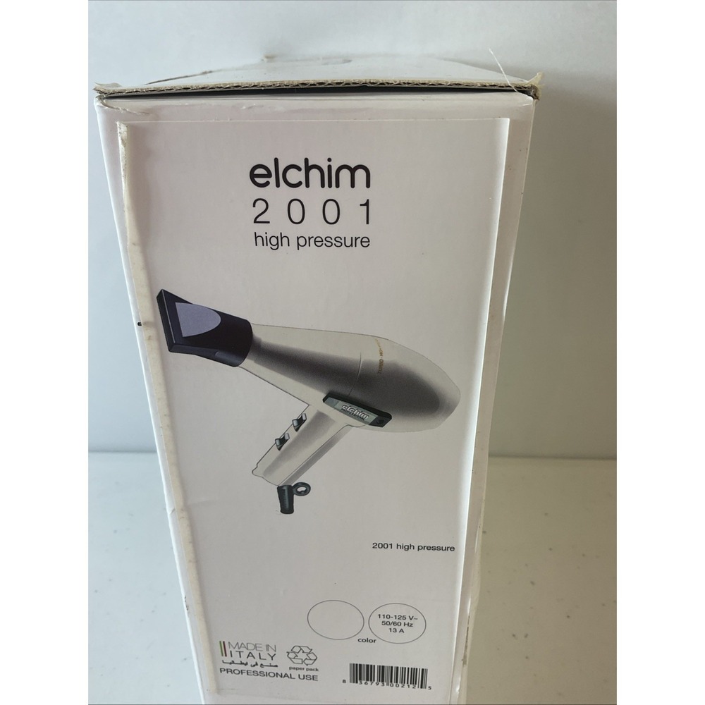 Elchim 2001 high pressure Professional Salon Hair Dryer WHITE Italy Pro 1875W
